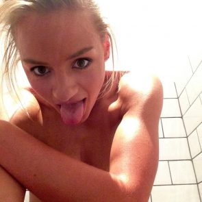Danielle Wyatt naked in the toilet