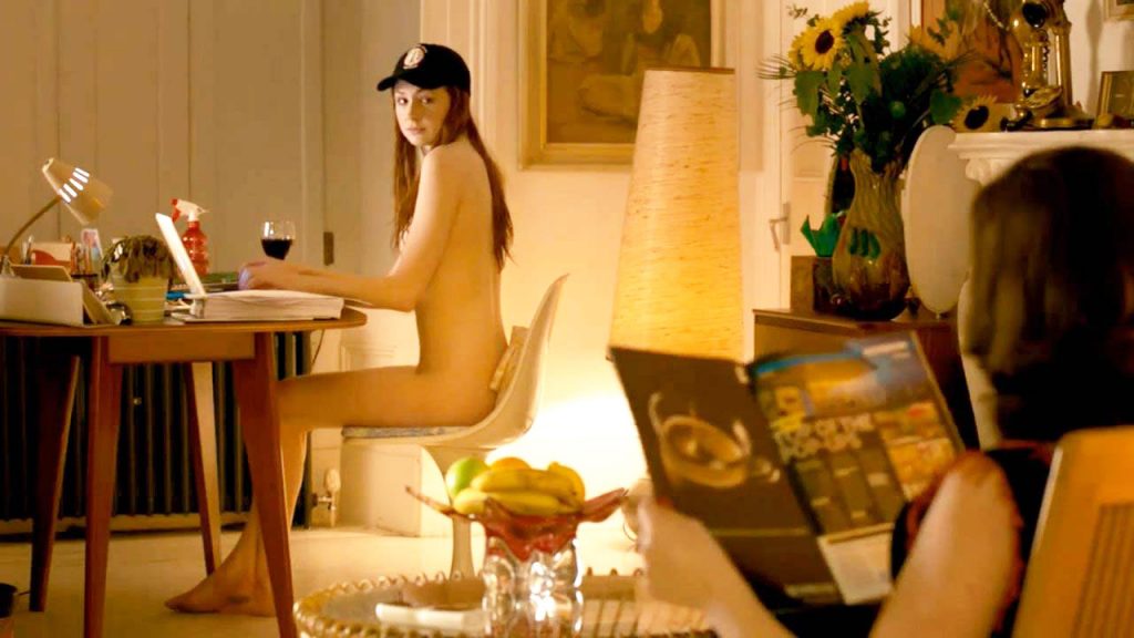 Karen Gillan naked on the chair